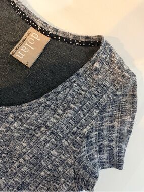 Anthropologie Dolan Ribbed Sweater Mini Dress Size Small Gray Blue Heathered